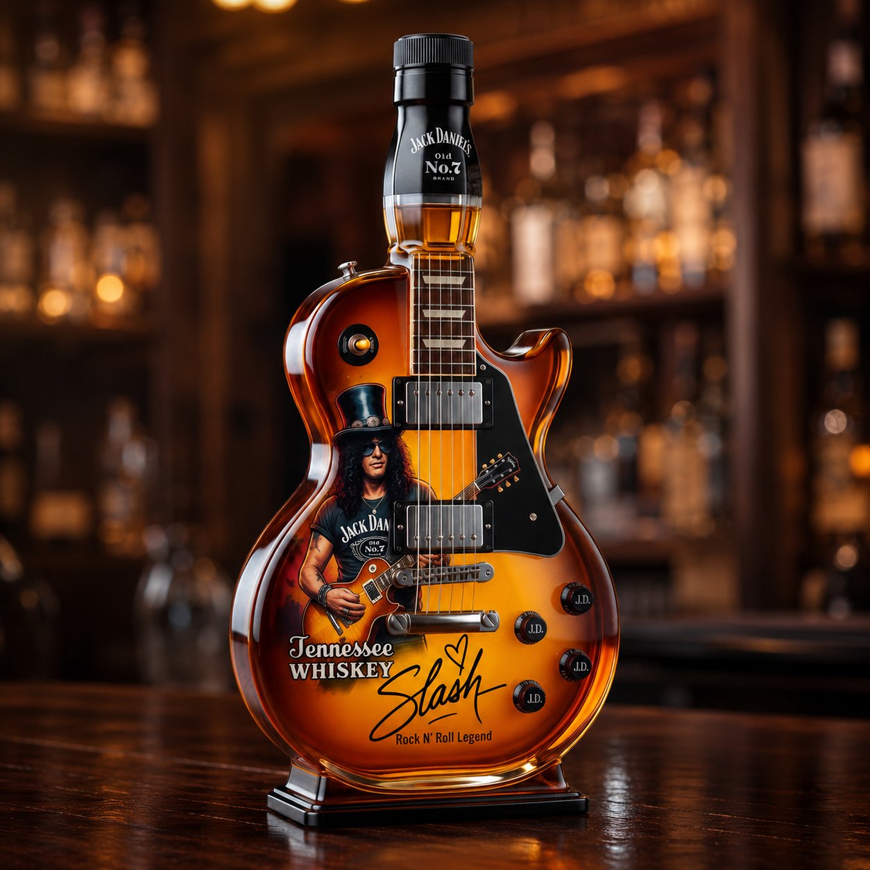 Appetite for Rock: Vintage Sunburst Guitar Figurine Spirit Bottle