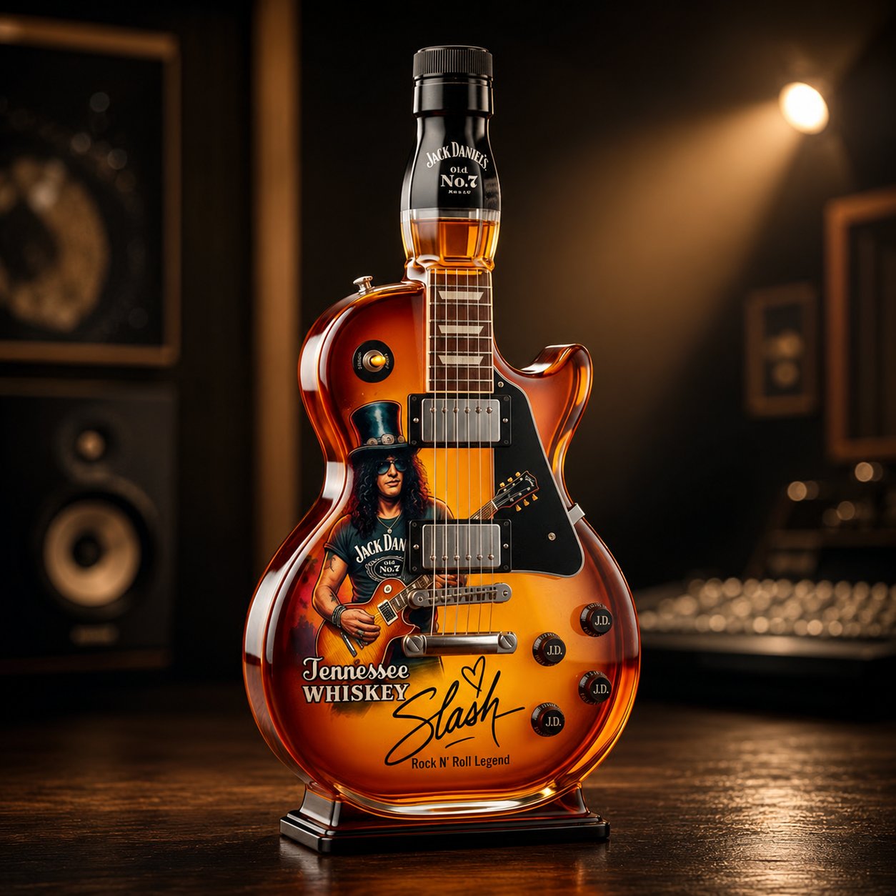 Appetite for Rock: Vintage Sunburst Guitar Figurine Spirit Bottle