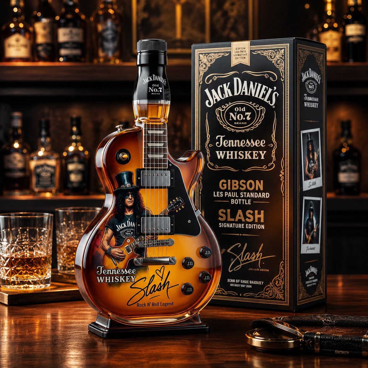 Appetite for Rock: Vintage Sunburst Guitar Figurine Spirit Bottle